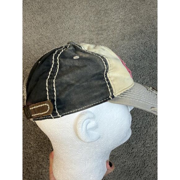 Vintage True Religion Hat Womens One Size Distressed Multicolor Pink Horseshoe main image 5